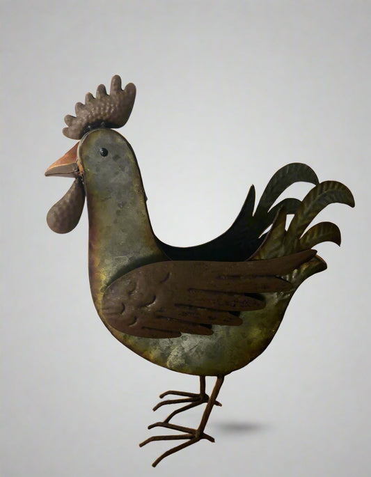 rooster planter decor