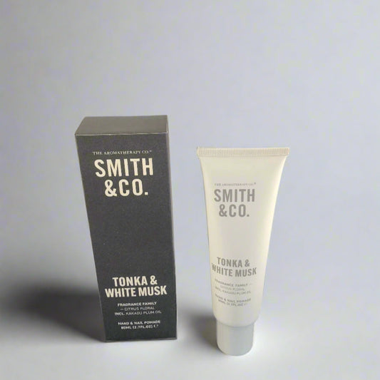 Smith & Co. Tonka & White Musk product on a black surface with a white background