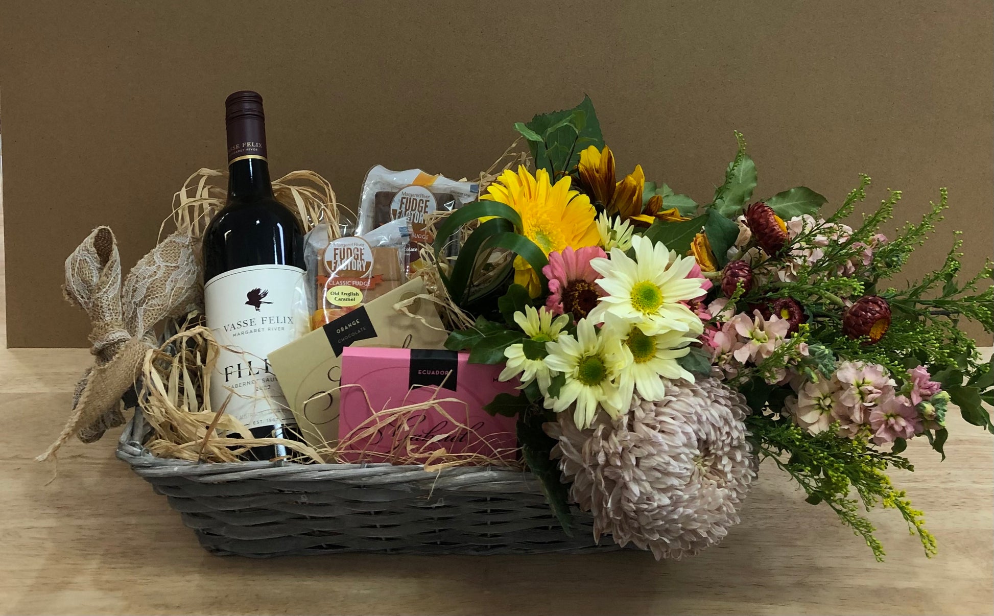 Flowers, Wine & Chocolates Hamper