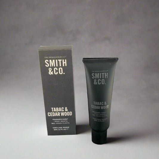 Smith & Co. Tabac & Cedar Wood product on a black surface with a white background
