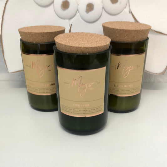 Wine Bottle Candle By Mojo Candle Co.